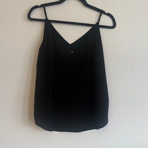 Women’s Black V-Neck Cami Top - Classic Lightweight silky Tank